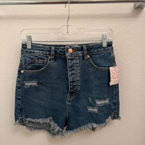 Free People CRVY Vintage High Rise denim shorts